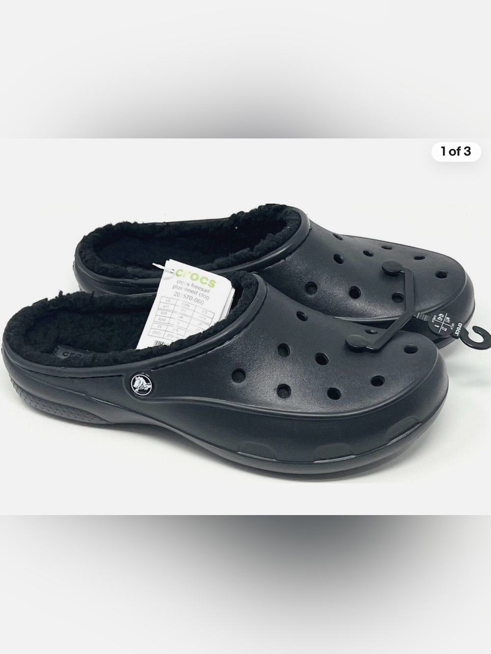 Clogs Black Fleece-Lined Slip-On